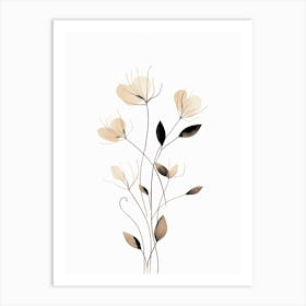 Floral Symmetry: Abstract Wall Garden Print Art Print