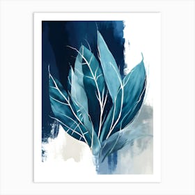 Blue Leaves Canvas Print Art Print