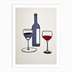 Gamay Picasso Line Drawing Cocktail Poster Art Print