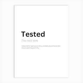 Tested Definition Meaning 1 Poster