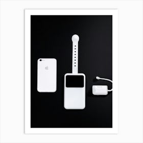 White Iphone Charger Art Print