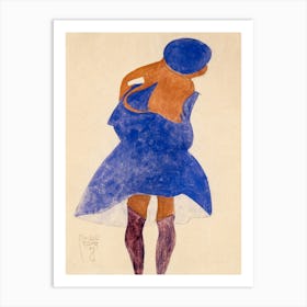 Woman In Blue Coat Poster