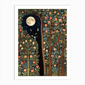 William Morris Cat In The Forest 2 Art Print