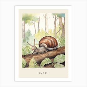 Beatrix Potter Inspired  Animal Watercolour Snail Art Print