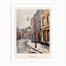Vintage Winter Painting Poster Belfast Northern Ireland 2 Art Print