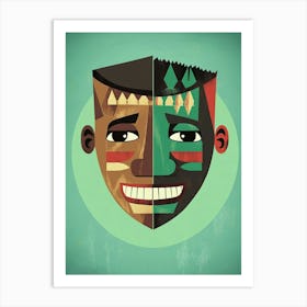 African Mask Head Art Art Print