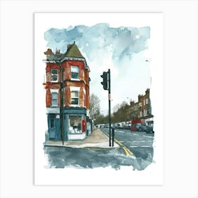 Waltham Forest London Borough   Street Watercolour 4 Art Print