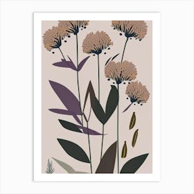 Ironweed Wildflower Modern Muted Colours 2 Art Print