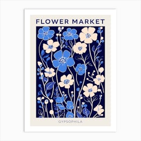 Blue Flower Market Poster Gypsophila 4 Art Print