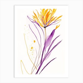 Saffron Herb Minimalist Watercolour 2 Art Print