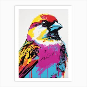 Andy Warhol Style Bird House Sparrow 4 Art Print