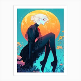 Moonlight Girl Art Print