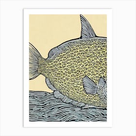 Coral Reef Fish Linocut Art Print