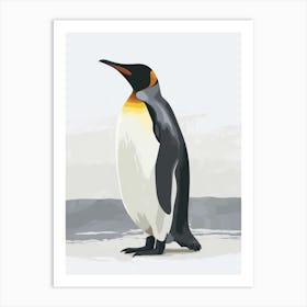 King Penguin Signy Island Minimalist Illustration 1 Art Print