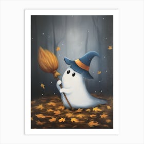 Ghost With Broom 4 Art Print