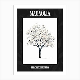 Magnolia Tree Pixel Illustration 4 Poster Art Print