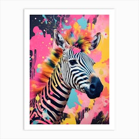 Paint Splash Zebra 2 Art Print