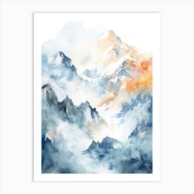 Watercolor Mountains 1 Art Print