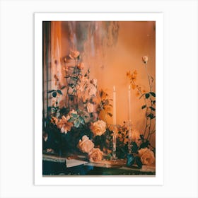 Roses and Candles Art Print