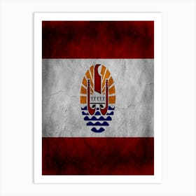 French Polynesia Flag Texture Art Print