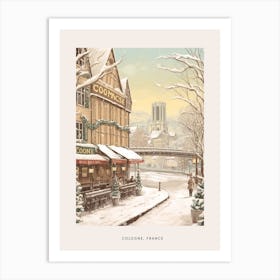 Vintage Winter Poster Cologne France 2 Art Print