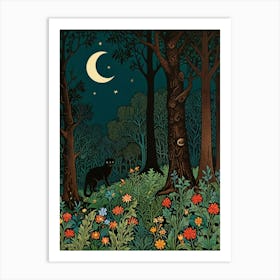 William Morris Cat In The Forest 3 Art Print