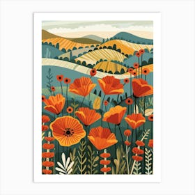 Poppies In The Field 14 Art Print