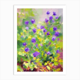 Purple Waffle Plant Impressionist Painting Art Print