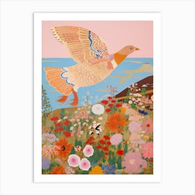 Maximalist Bird Painting Grouse 2 Art Print