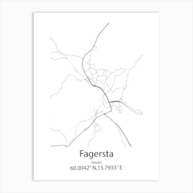 Fagersta,Sweden Minimalist Map Art Print