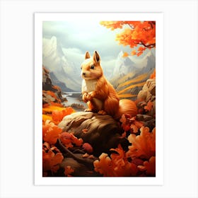 Autumn Squirrel Art Print