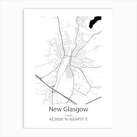 New Glasgow,Canada Minimalist Map Art Print