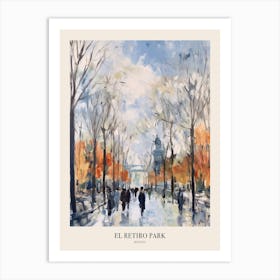 Winter City Park Poster El Retiro Park Madrid Spain 2 Art Print