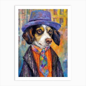 Dog'S Vogue Canvas; A Wagging Masterpiece Art Print