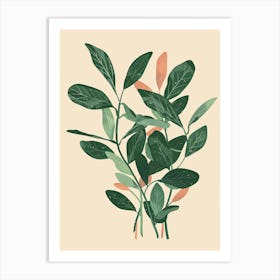 Wandering Jew Plant Minimalist Illustration 2 Art Print