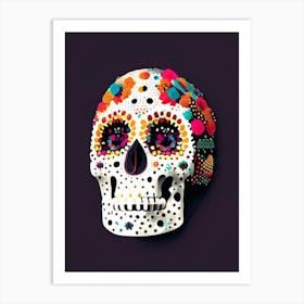Skull With Terrazzo 3 Patterns Mexican Art Print