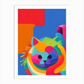 Colorful Cat 19 Art Print