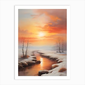 Sunset In The Snow . 1 Art Print