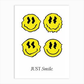 Just Smile Yellow Art Print