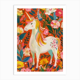 Unicorn Fauvism Inspired Portrait 2 Art Print