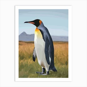 King Penguin Salisbury Plain Minimalist Illustration 4 Art Print