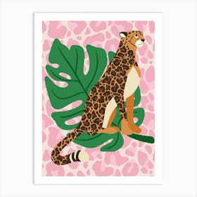 Pink Leopard Art Print