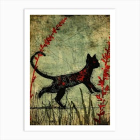 Cat In The Grass 1 Art Print