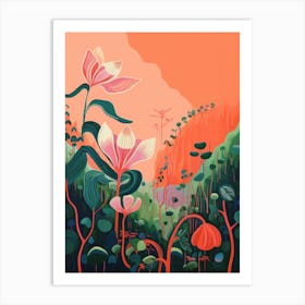 Boho Wildflower Painting Twinflower 1 Art Print