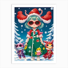 Santa Girl Art Print