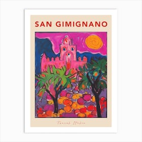 San Gimignano Italia Travel Poster Art Print