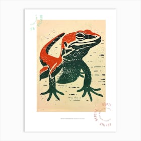 Red Mediterranean House Gecko Bold Block 1 Poster Art Print