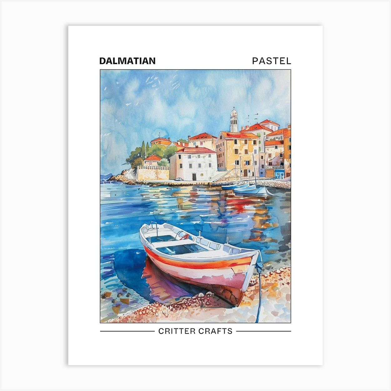 Dalmatian Pastel Watercolour 3 Poster Art Print by Critter Crafts