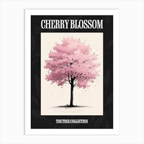 Cherry Blossom Tree Pixel Illustration 3 Poster Art Print