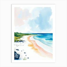 Watercolor Beach Scene Art Print